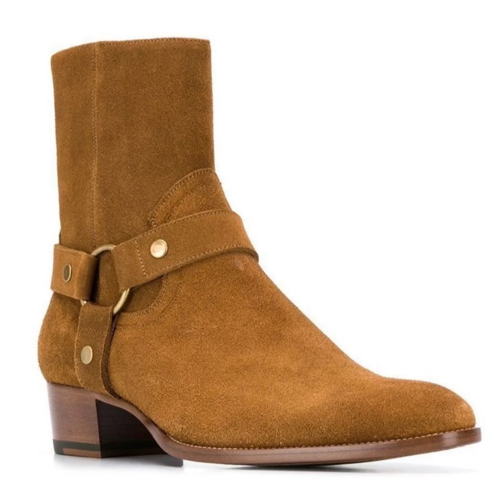 Saint Laurent Wyatt Harness Ankle Boots (US M 9)
